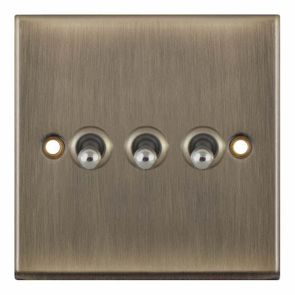 Selectric 7MPRO-676 Antique Brass 3G 10A Toggle Switch