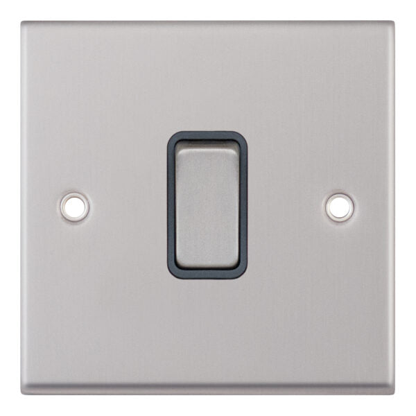 Selectric 7MPRO-701 Satin Chrome Grey Inserts 1G 10A Light Switch