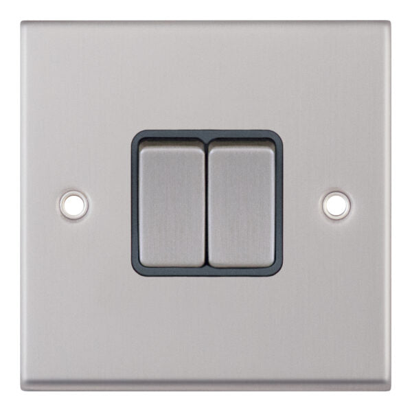 Selectric 7MPRO-702 Satin Chrome Grey Inserts 10A Light Switch