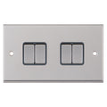 Selectric 7MPRO-704 Satin Chrome Grey Inserts 10A 4G Light Switch