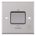 Selectric 7MPRO-708 Satin Chrome Grey Inserts 1G 10A 3 pole Fan Isolator Switch