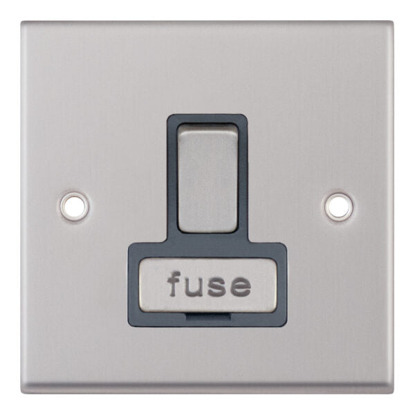 Selectric 7MPRO-728 Satin Chrome Grey Inserts 13A Fused Connection Unit