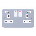 Selectric Metal Clad - 13A USB Socket Outlets (Back Box Included)