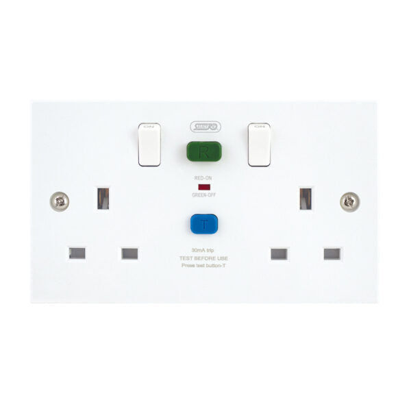 Selectric RCD 2G 13A - Switched Socket White DP