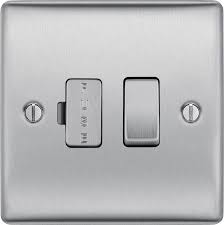 BG Nexus Metal - Brushed Steel 13A Switched Fused Connection Unit