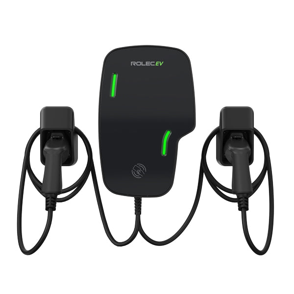 Rolec EV Zura Smart EV Charger 7.4kW 2 x Type 2 5m Tethered Black - ROLEC3150B