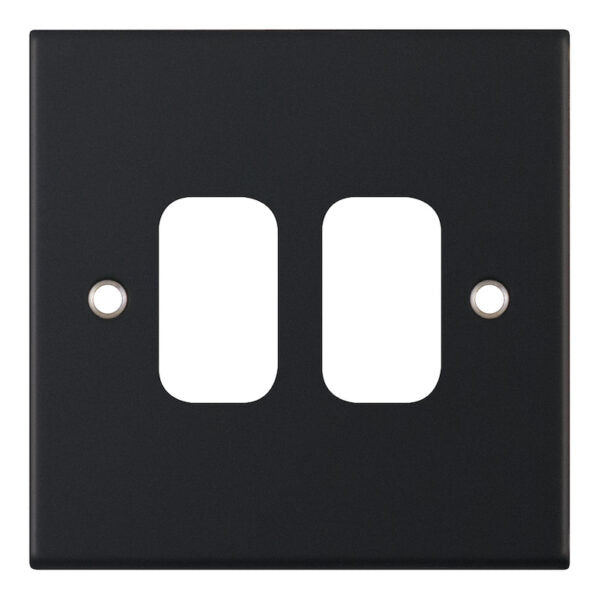 Selectric SGRID360-245 2 Aperture Modular Plate – 5M – Matt Black