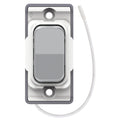 Selectric SGRID360-490 Retractive On / Off Switch – Satin Chrome with White Insert