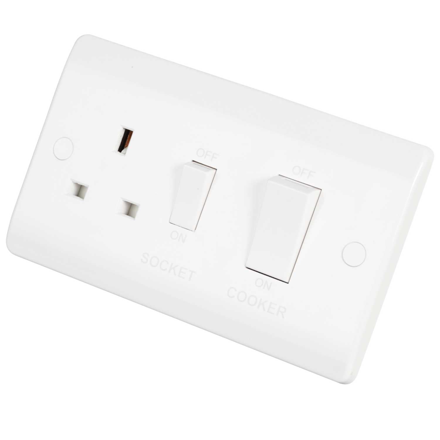 Click Scolmore 45A Cooker Switch with 13A DP Switched Socket Outlet