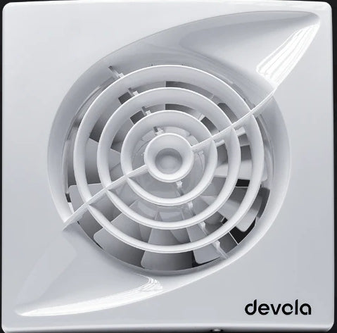 Devola 150mm Quiet Mixed Flow Bathroom Extractor Fan with Timer DVQF150T