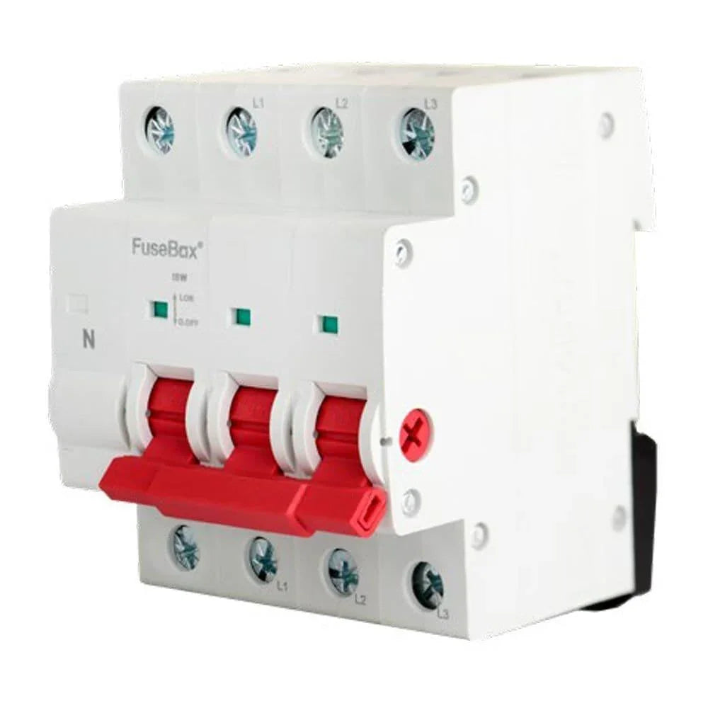 Fusebox TPN 125A 3P Mains Switch & Unswitched Neutral