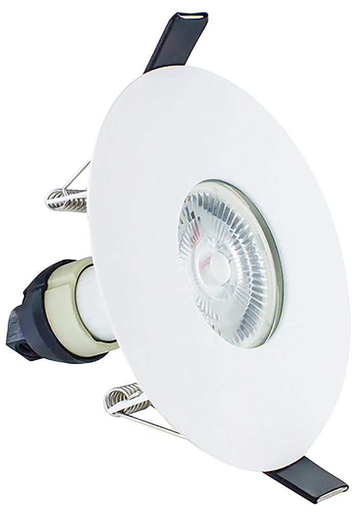 Integral Evofire IP65 Round white 70-100mm cutout Downlight with GU10 Holder - ILDLFR70D015