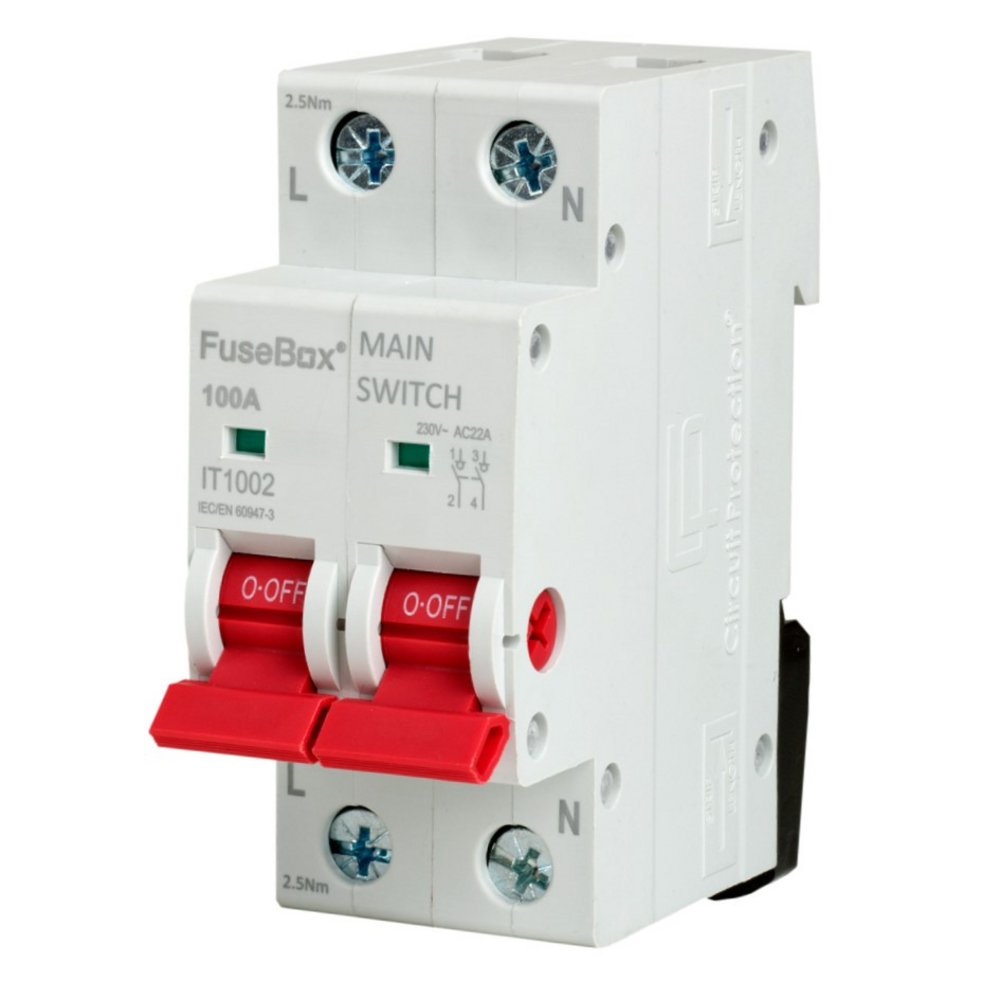 FuseBox 100A Double Pole Main Switch