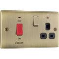 BG Nexus Metal Antique Brass 45A Cooker Control Socket - Black Insert
