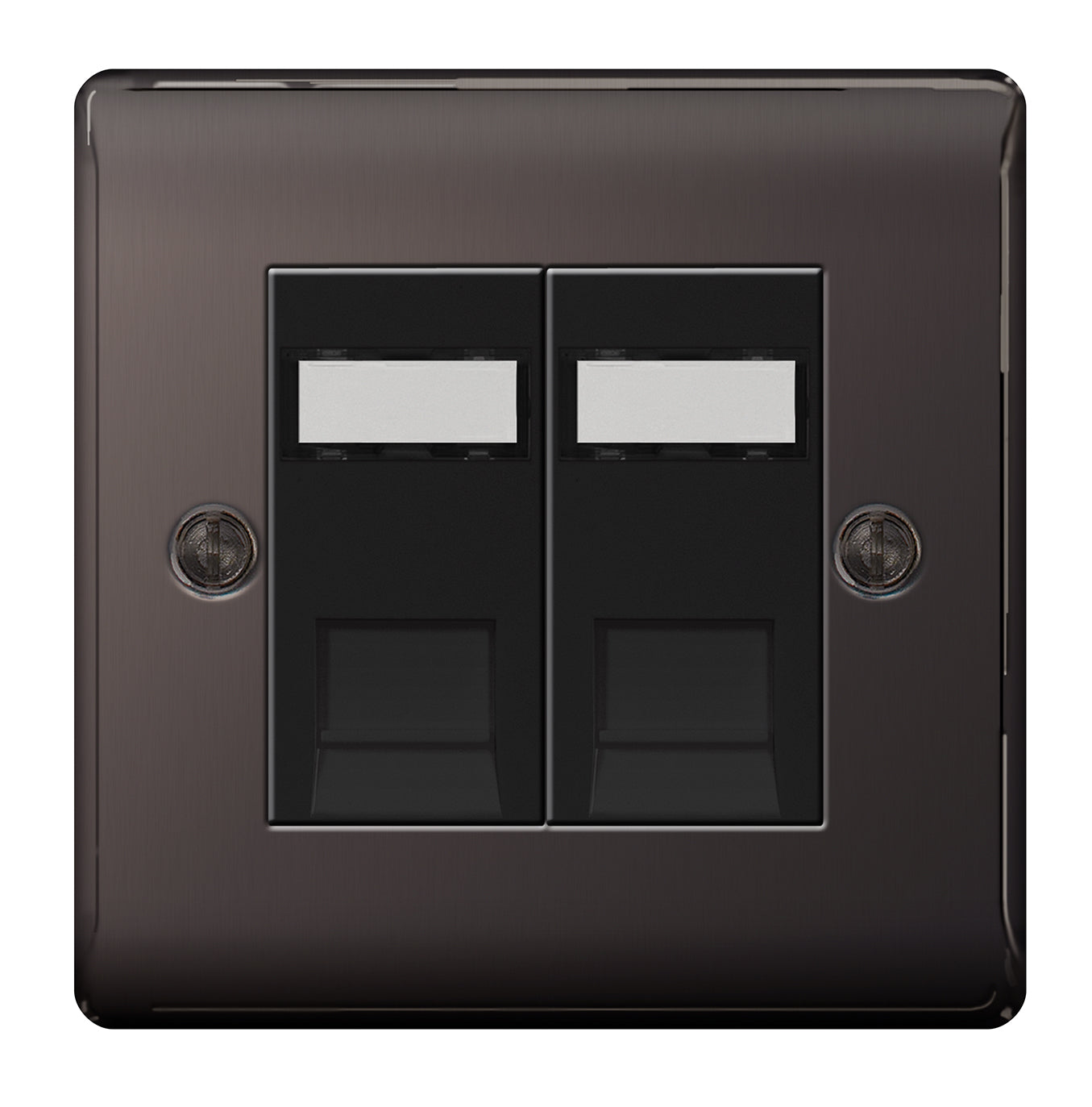 BG Nexus Metal Black Nickel - 2G RJ45 Socket