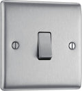 BG Nexus Metal - Brushed Steel - Light Switch 1G 2 Way 20A 16AX