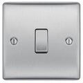 BG Nexus Metal - Brushed Steel - Light Switch 1G Intermediate 20A 16AX