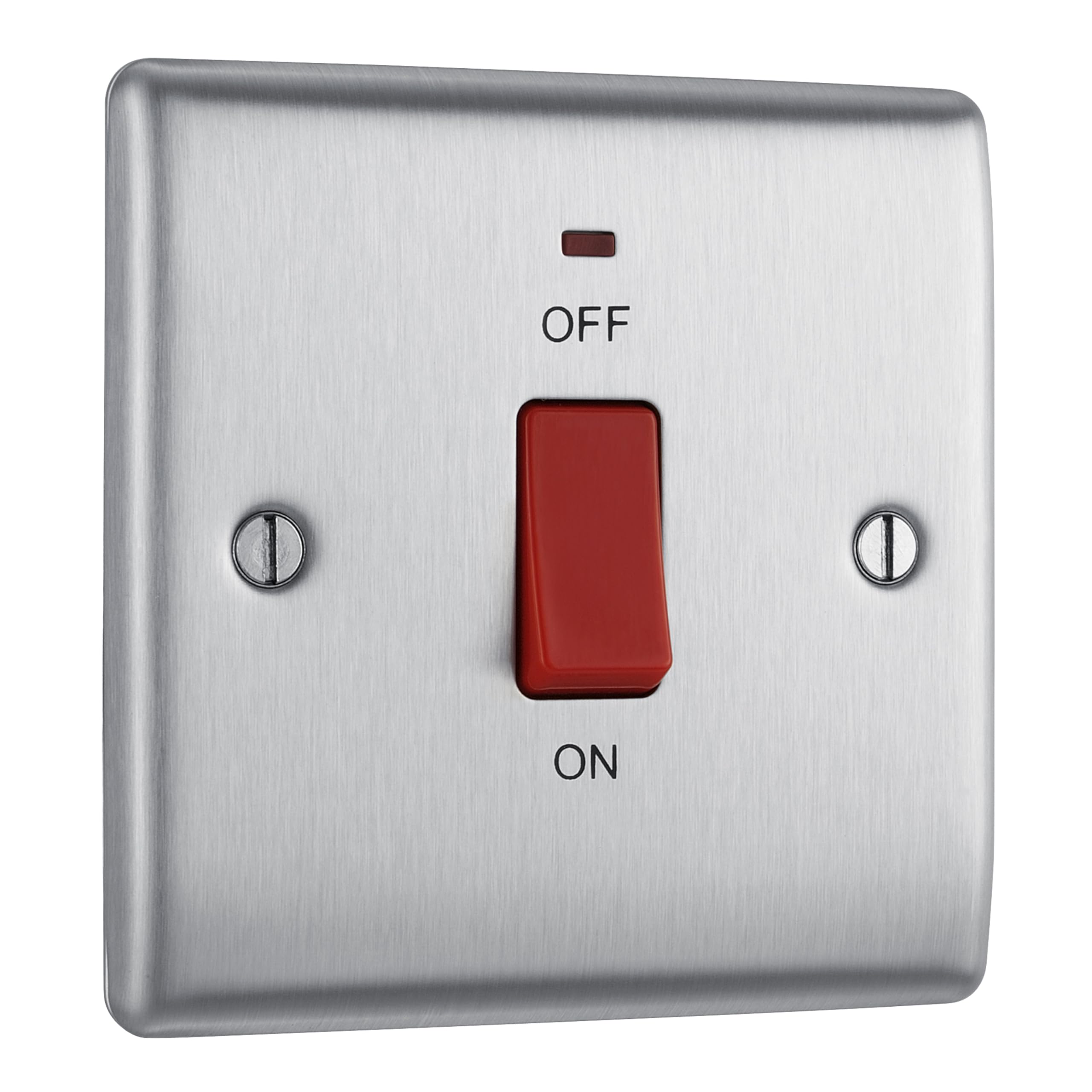 BG Nexus Metal Brushed Steel Cooker Control Unit & Neon 45A