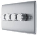 BG Nexus Metal - Brushed Steel 4G Dimmer Switch 200W
