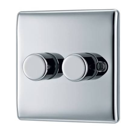 BG Nexus Metal - Polished Chrome 2G Dimmer Switch 200W
