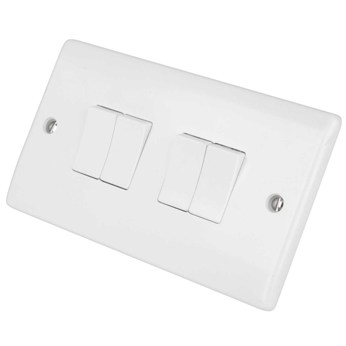 Selectric Smooth 10A Light Switch 4 Gang 2 Way