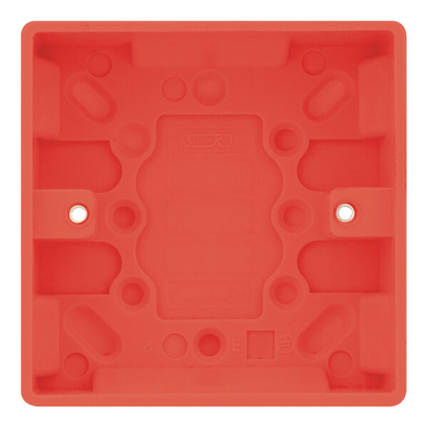 Selectric 25mm 1 Gang Plastic Red Back Box